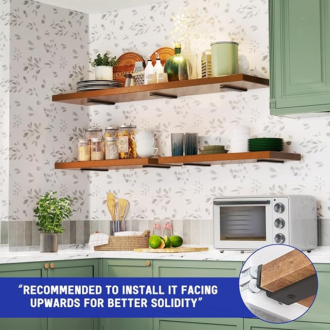 Goovilla Shelf Bracket, Heavy Duty Floating Shelf Brackets 6 inch Long