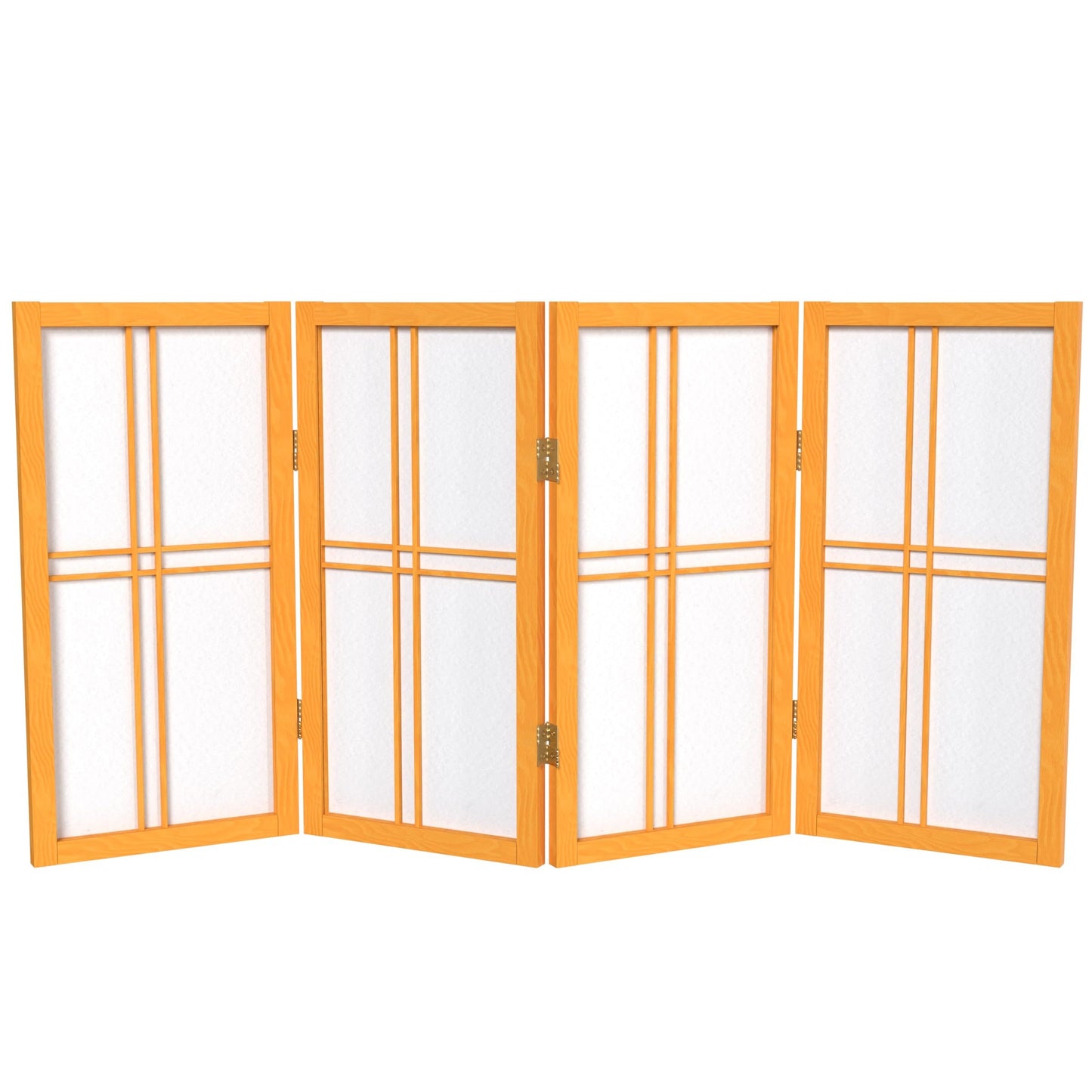2 ft. Short Desktop Double Cross Shoji Screen - Honey - 4 Panels