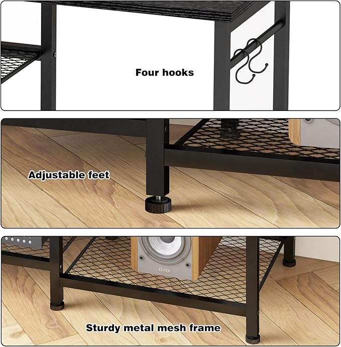 YGEOMER Black Entertainment Stand