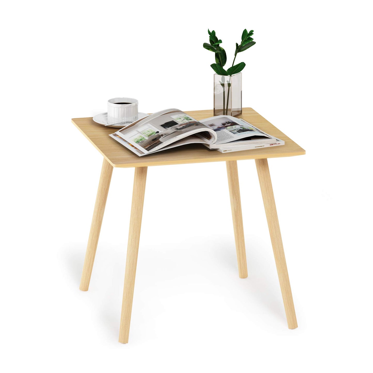 Furinno Small End Table, Square, Oak