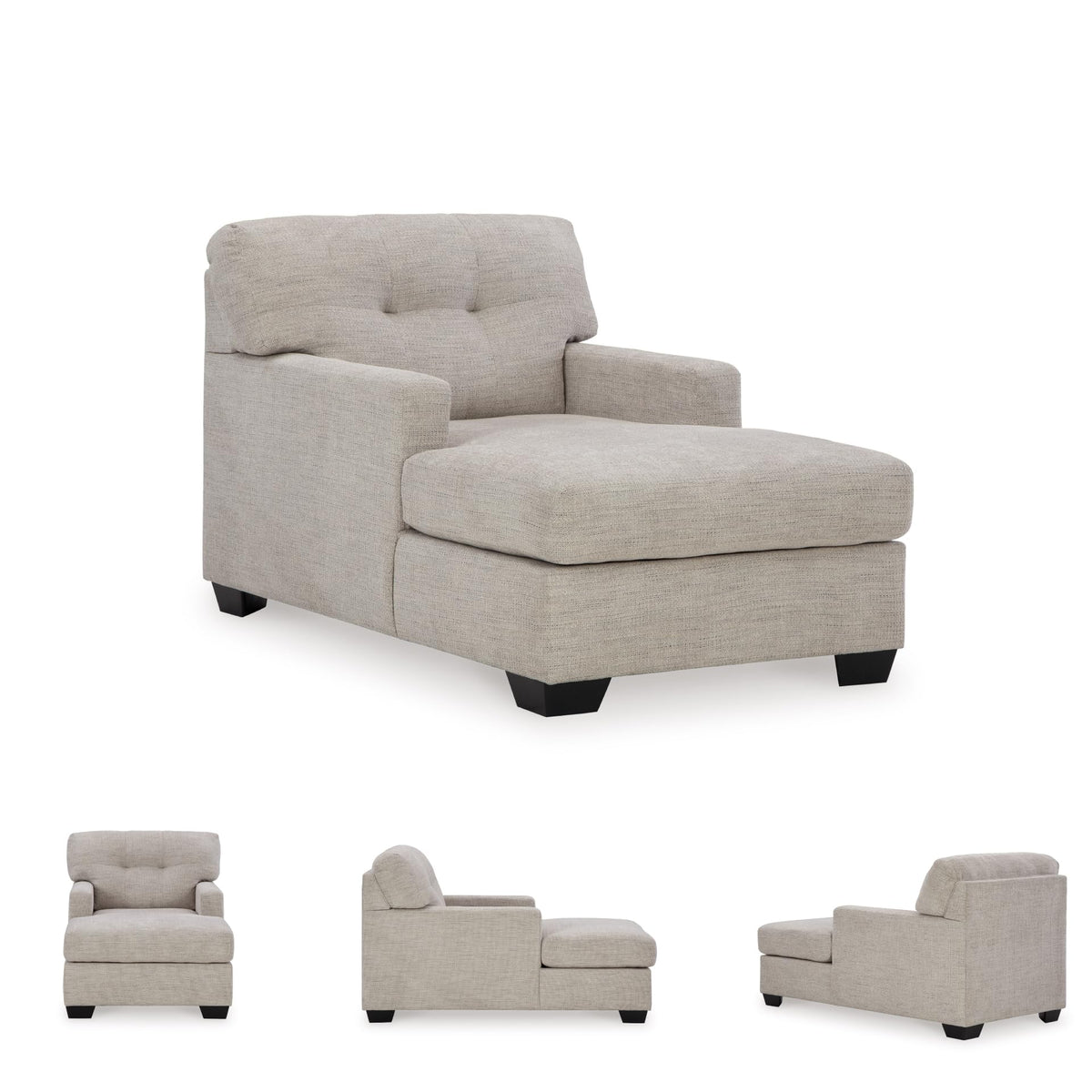 Signature Design by Ashley Mahoney Contemporary Tufted Upholstered Chaise, Beige