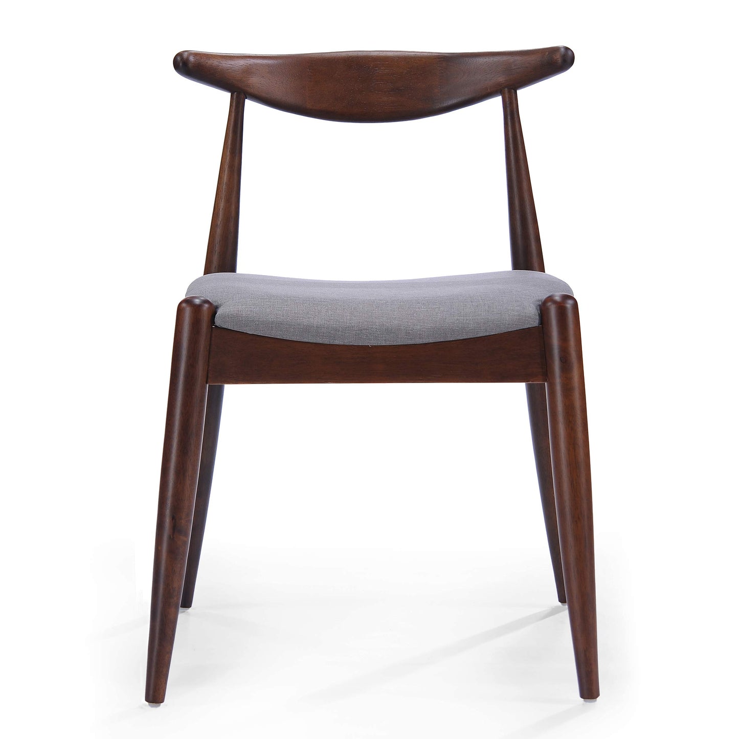 Christopher Knight Home Francie Fabric with Walnut Finish Dining Chairs, 2-Pcs Set, Light Grey / Walnut