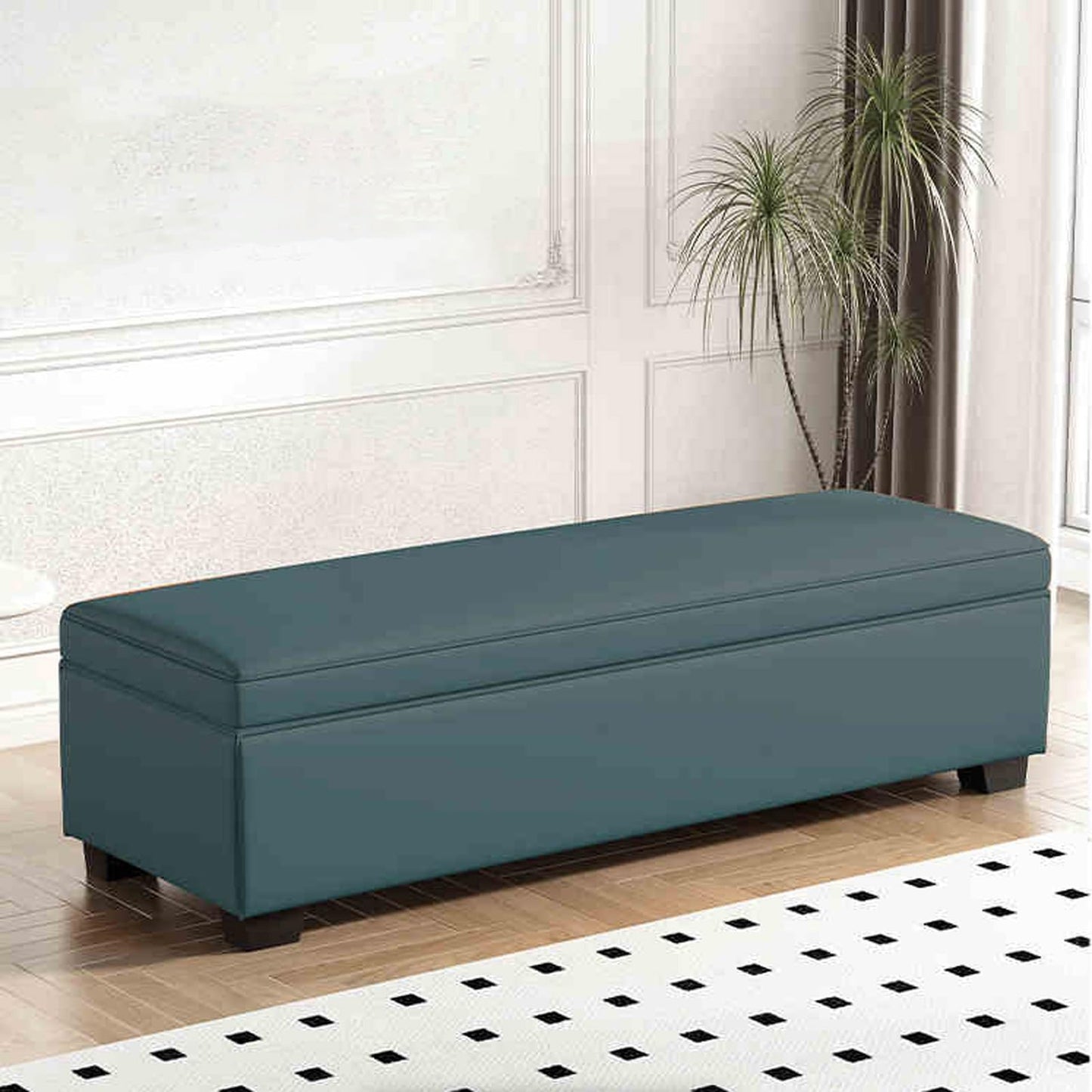 Benches Garden Bench Outdoor Patio Seating Backless Park Chair Lawn Path Slatted Seats,Bedroom Storage Bench for End of Bed, Upholstered Faux Leather Ottoman, Farmhouse Style Wooden Storage