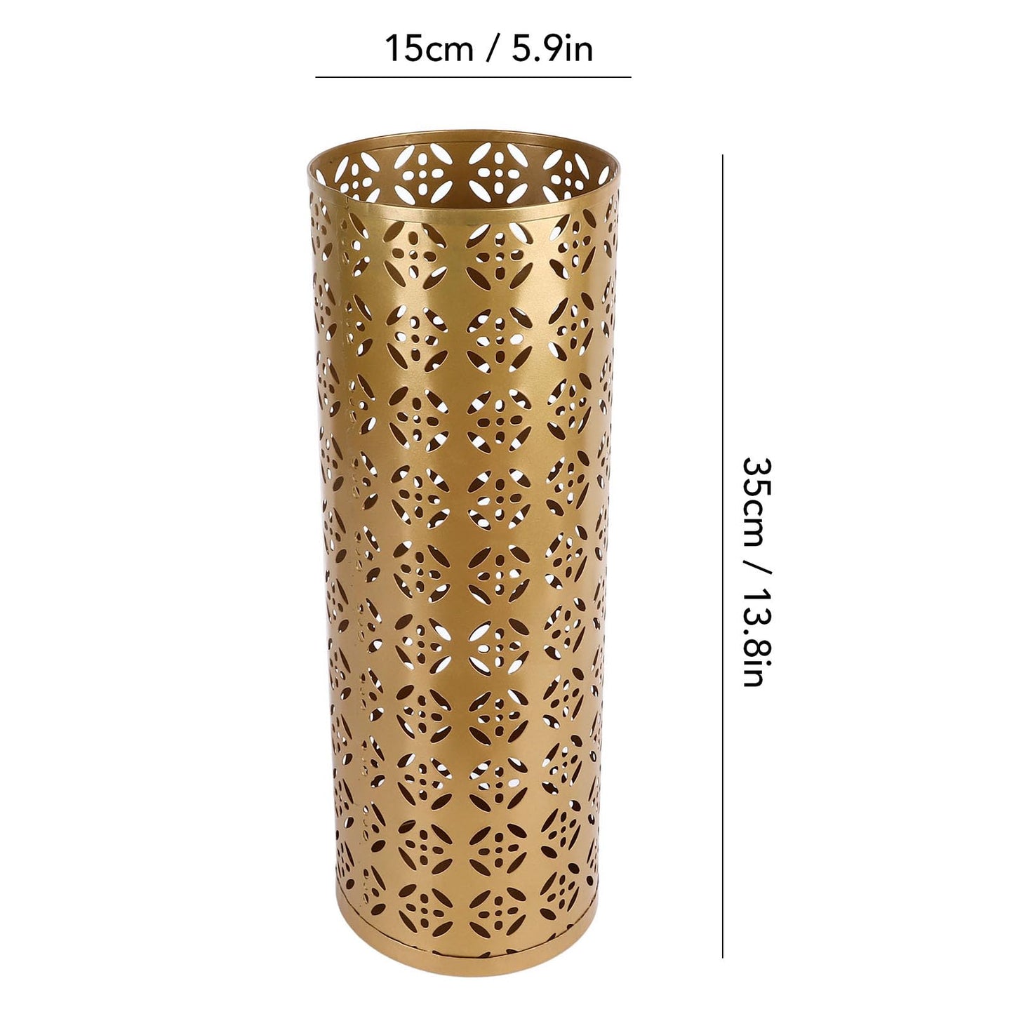 Umbrella Stand, Umbrella Holder Indoor Entryway Stylish Hollow Pattern Cane Stand Round Rack Organizer Freestanding for Home Office Hotel Entryway (M)