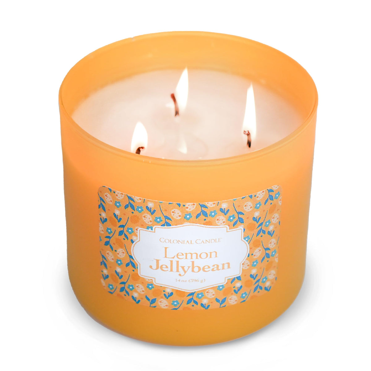 Colonial Candle Lemon Jelly Bean Scented Jar Candle, Easter Collection, 3 Wick, 14 oz - Up to 60 Hours Burn, Easter Candle, Made in the USA