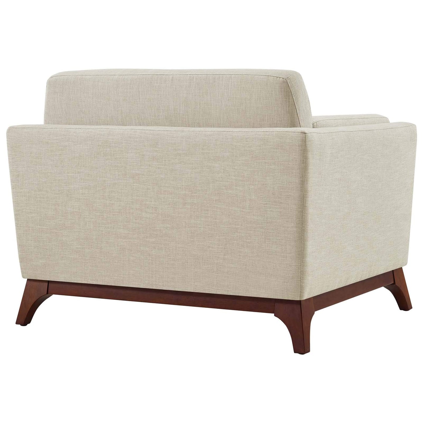 Modway Chance Mid-Century Modern Upholstered Fabric Accent Lounge Arm Chair In Beige