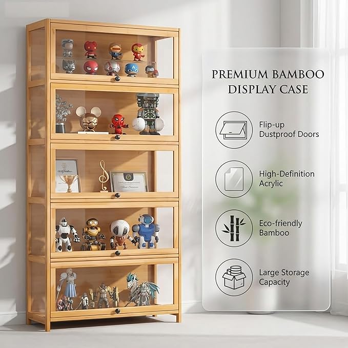 Display Cabinet with Acrylic Door, 5-Tier Curio Display Cabinet, Display Case