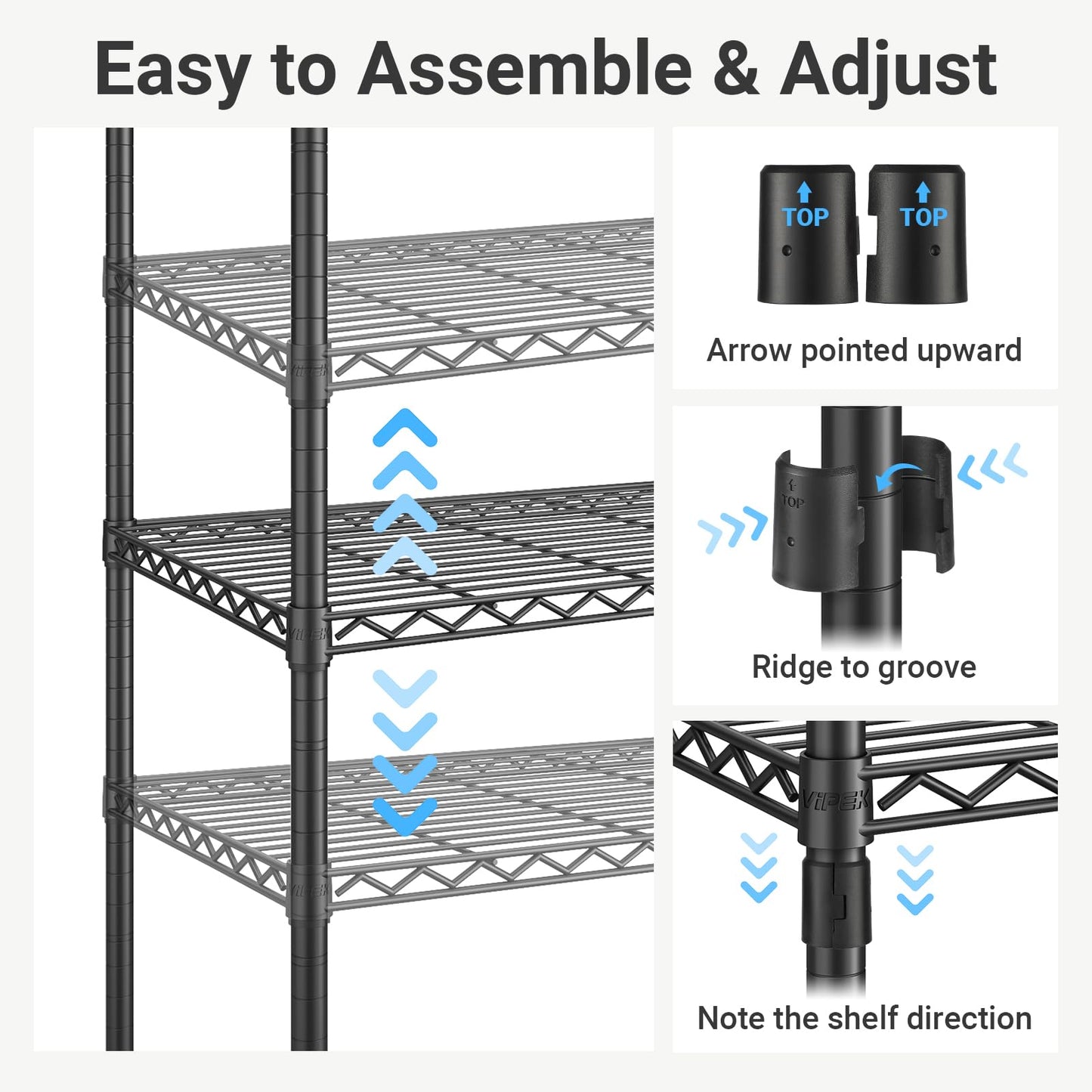 VIPEK V20 Plus Clothes rack with Drawers for Bedroom/Walk-in Closet, Black