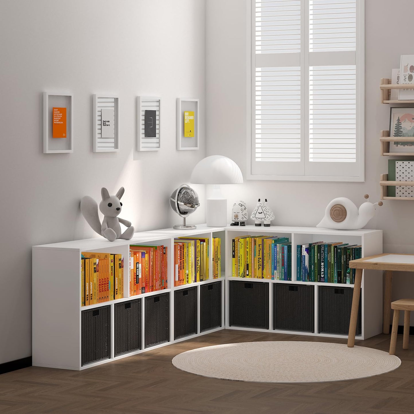 NewBeth Wooden 5 Cube Storage Organizer with Closed Back Panel,White Cube Shelf Heavy Duty Cubby Storage Organizers with Compartments for Living,Display Shelf,Bookshelf,Storage Furniture