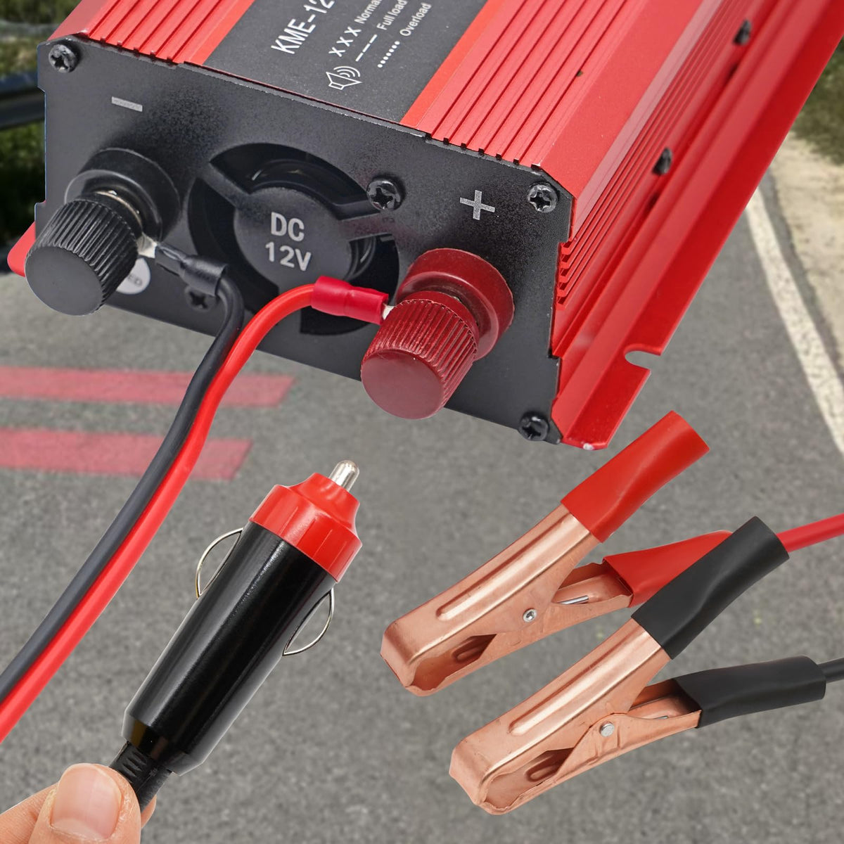 1200W Car Power Inverter DC 12V to 110V AC Converter 1200W Inverter Power Inverters with LCD Display and AC Outlets 2A USB Charging Port