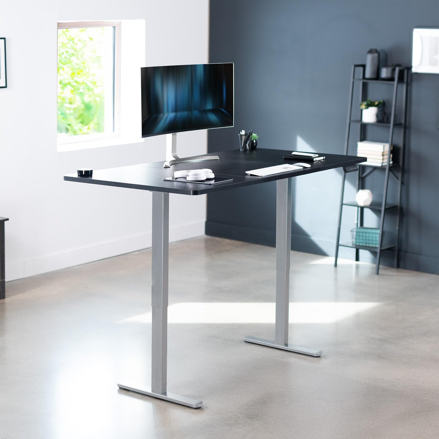 VIVO Electric 71 x 36 inch Standing Desk, Dual Motor Memory Controller Height Adjustment, E2B Series, Black Top Gray Frame, DESK-KIT-E2G7B-36