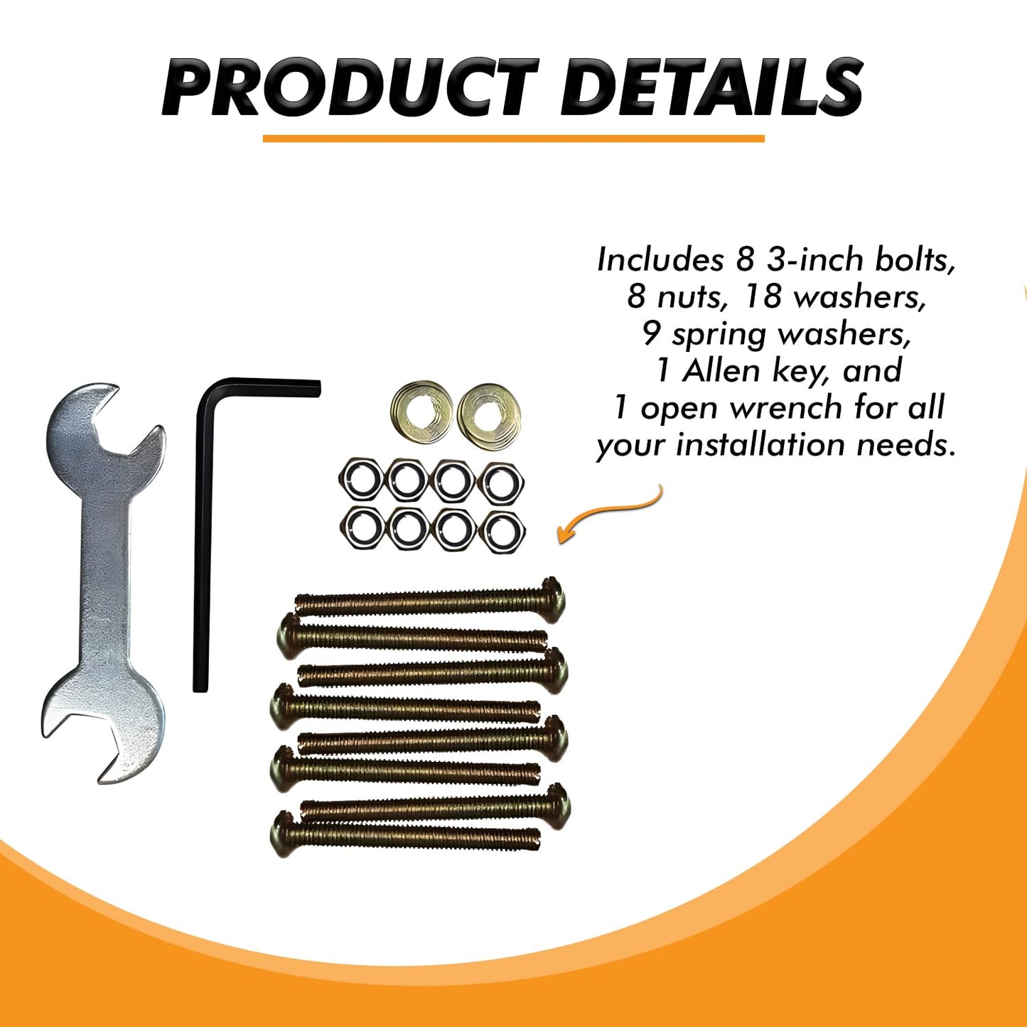 Kings Brand Furniture Bed Frame Hardware Set - Heavy Duty Screws and Bolts for Metal Bed Frame - Attach Headboard & Footboard - 42 Pcs
