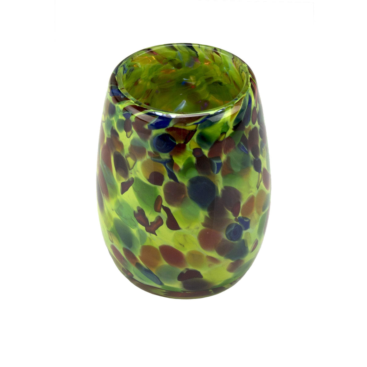 Totally Blown Glassworks Votive Candle Holder, Tea-Light, Handmade Blown Glass, Accent Vase, Centerpiece, Home Decor, Artist Dehanna Jones, Seattle, WA. (Green MM Enchanted Forest)