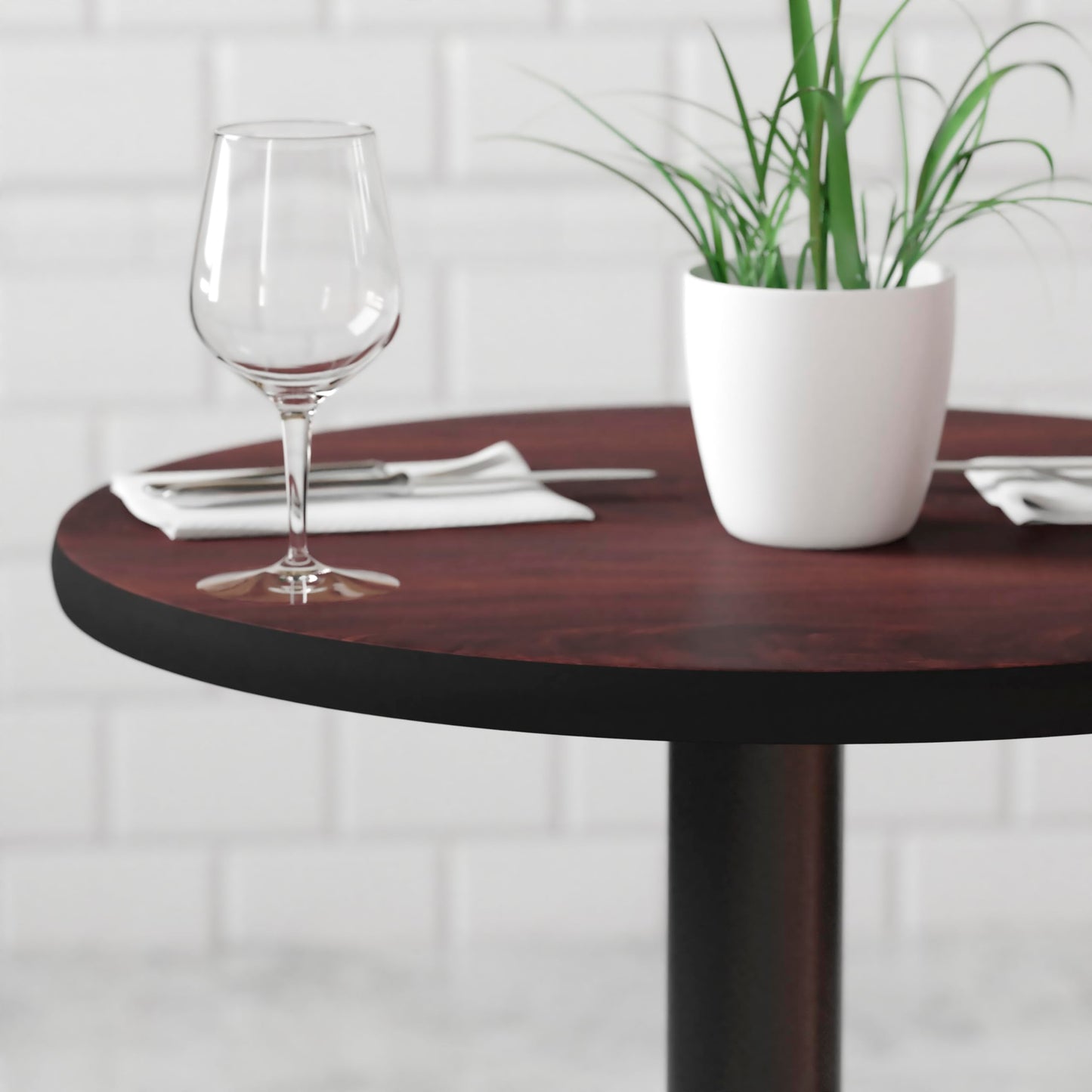 Flash Furniture Glenbrook 24" Round Table Top with Black or Mahogany Reversible Laminate Top