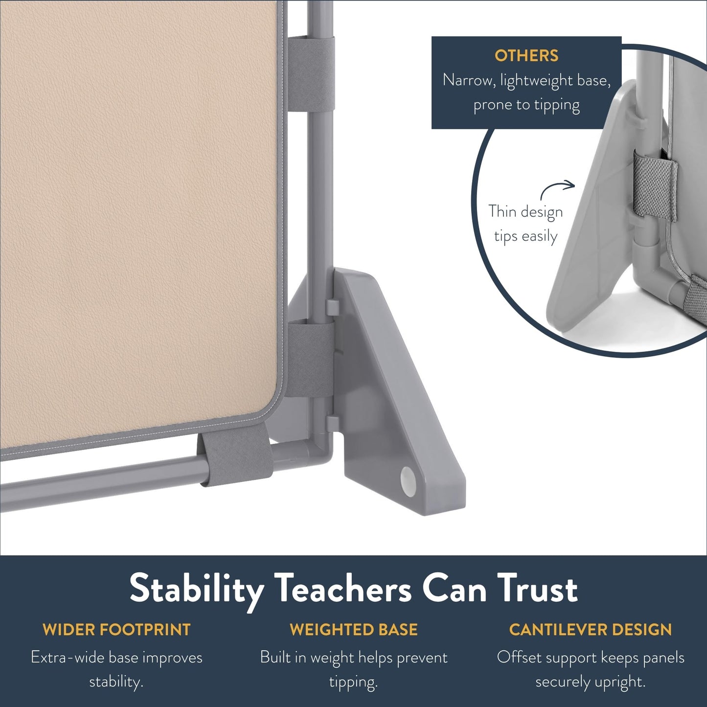 Children's Factory Rectangle PlayPanel Set - 8, Kids Room Divider Panel, Classroom Partition, Free-Standing Screen for Daycare or Preschool, Cantilever Feet Included, Elements