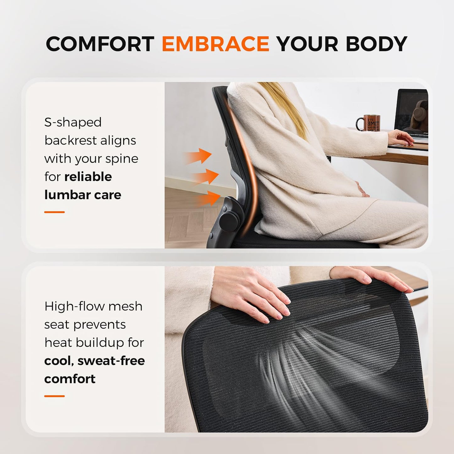 Drafting Chair Armless, Tall Office Chair with Adjustable Foot Ring and Lumbar Support, Ergonomic Mesh High Desk Chair for Standing Desk, Black
