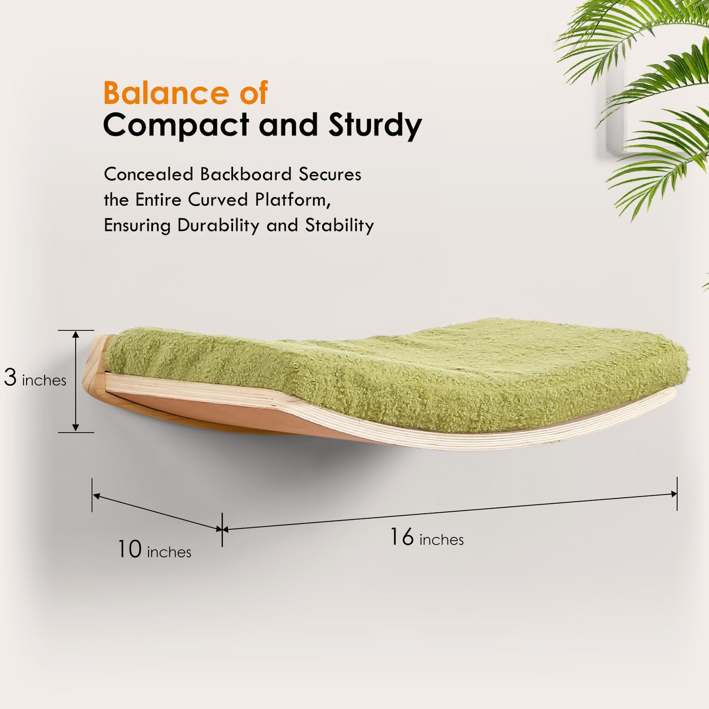 COOLEX Curved Cat Shelves and Perches, Floating Cat Wall Bed with Comfortable Cushion
