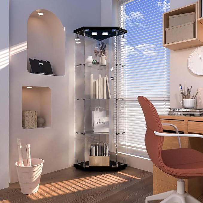 Beauty4U Glass Display Corner Cabinet