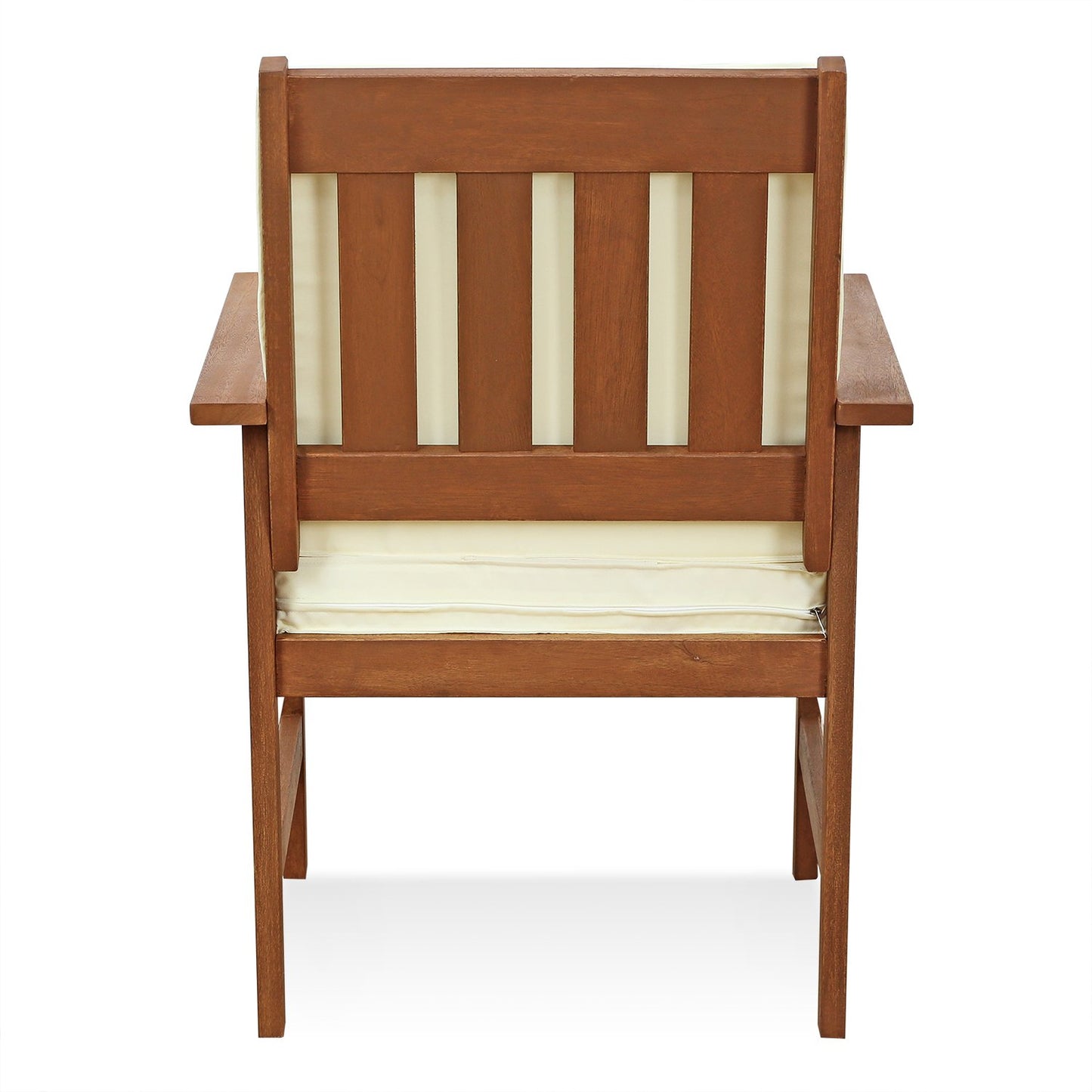Furinno FG17318 Tioman Outdoor Hardwood Patio Furniture Armchair with Cushion Armchair with Cushion, 1 Arm Chair, Natural