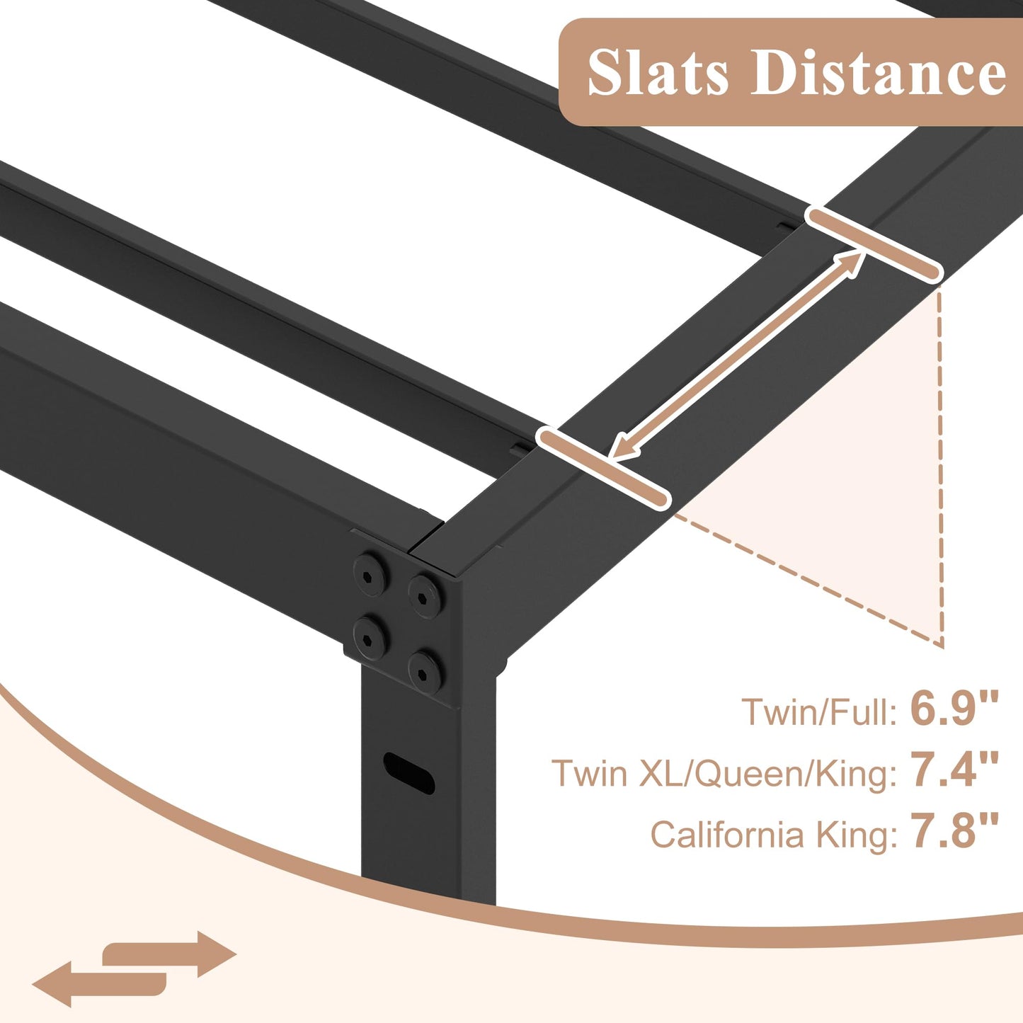 HOBINCHE 10 Inch Twin Size Bed Frame - No Box Spring Needed Heavy Duty Metal Platform Mattress Foundation with Steel Slats, Non-Slip Noise Free Easy Assembly Black Bedframes