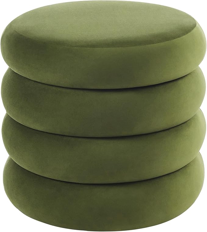 Flouki 19.5" Storage Ottoman Round, Vanity Stools