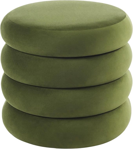 Flouki 19.5" Storage Ottoman Round, Vanity Stools