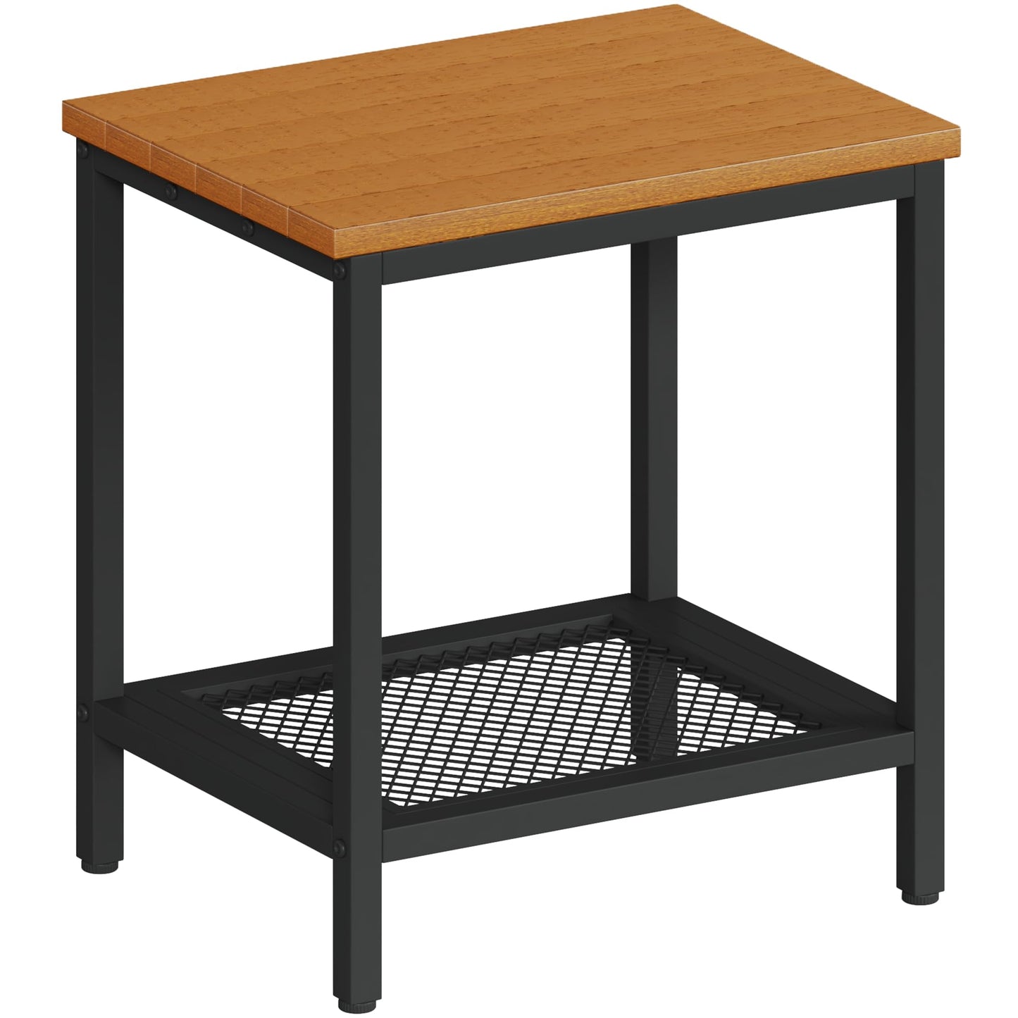 KAAPSAM Outdoor Side Table with Storage, 2-Tier Patio End Tables Weather Resistant, Black Outdoor Accent Table,Small Side Table for Pool, Deck, Garden