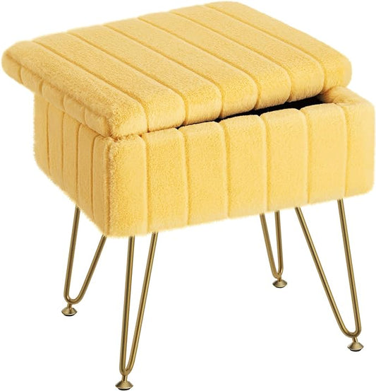 Greenstell Vanity Stool Chair Faux Fur