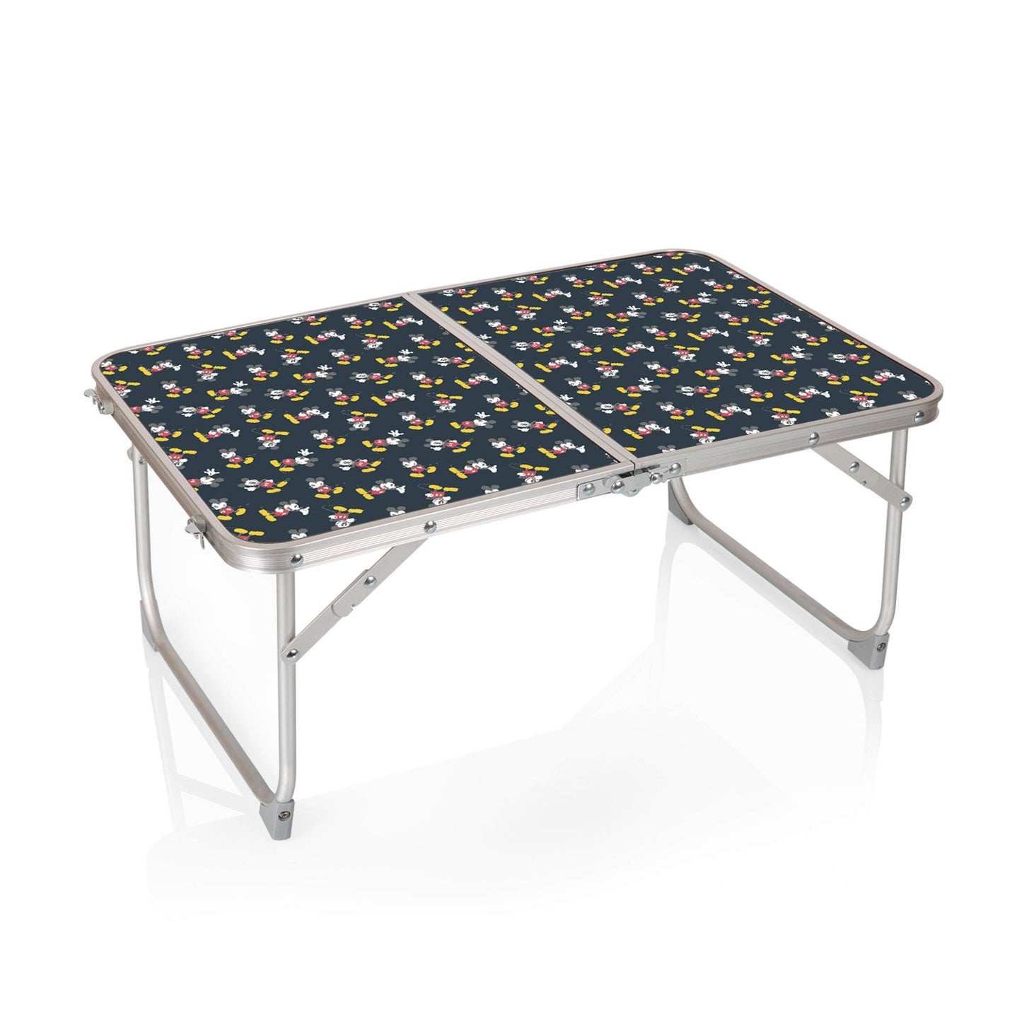 PICNIC TIME Disney Mickey Mouse Concert Mini Portable Table, Small Folding Table, Mini Picnic Table, (Charcoal Wood Grain)