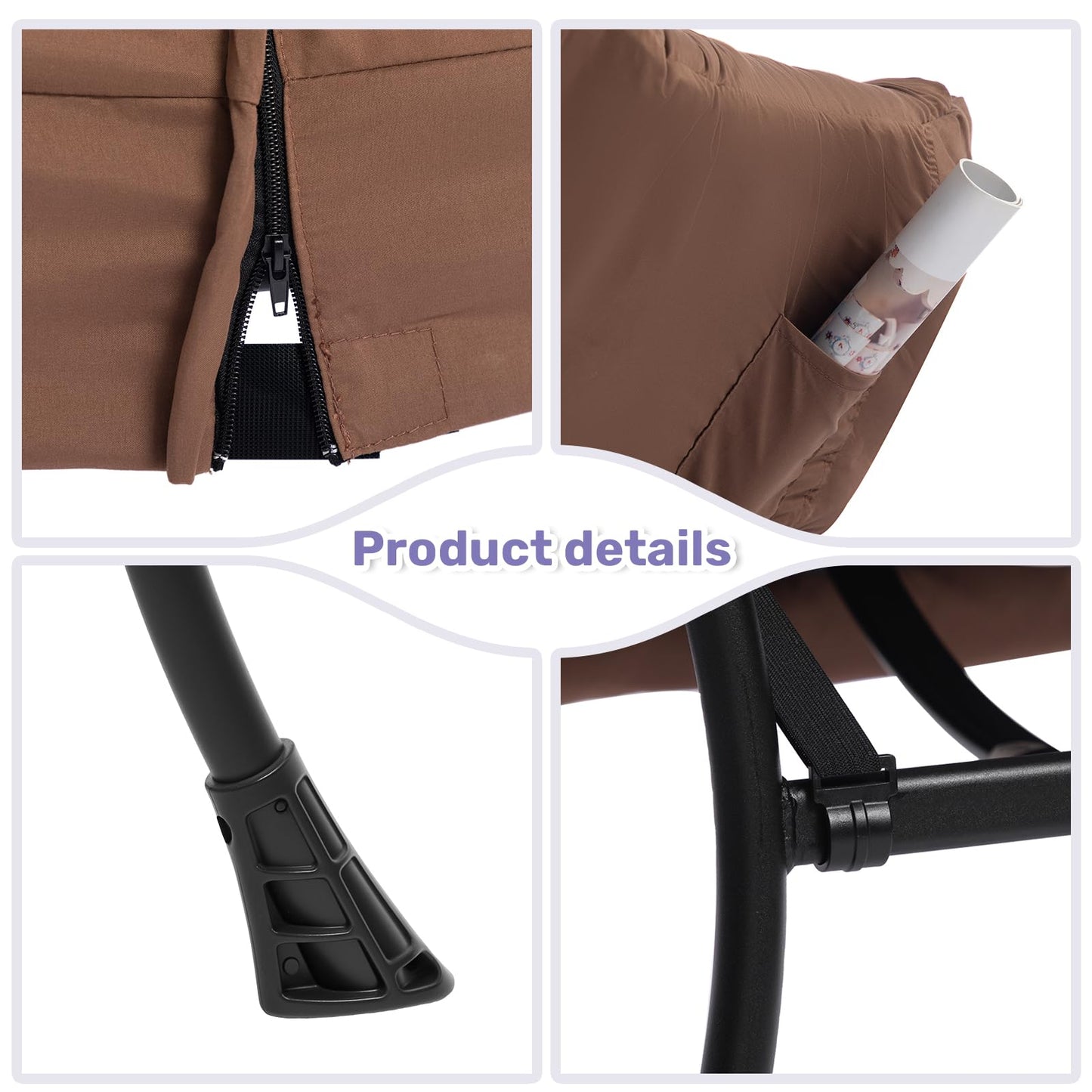 HollyHOME Lazy Chair with Foldable Ottoman, Accent Comfy Lounge Armchair and Folding Footrest Stool, Leisure Sofa Reading Chair and Footstool for Living Room, Bedroom, Dorm,Coffee Brown
