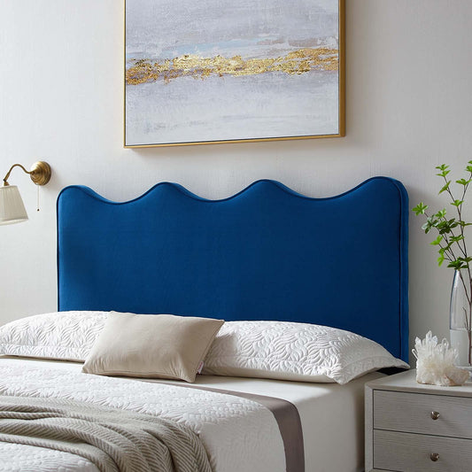 Modway Athena Performance Velvet Full/Queen Headboard in Navy