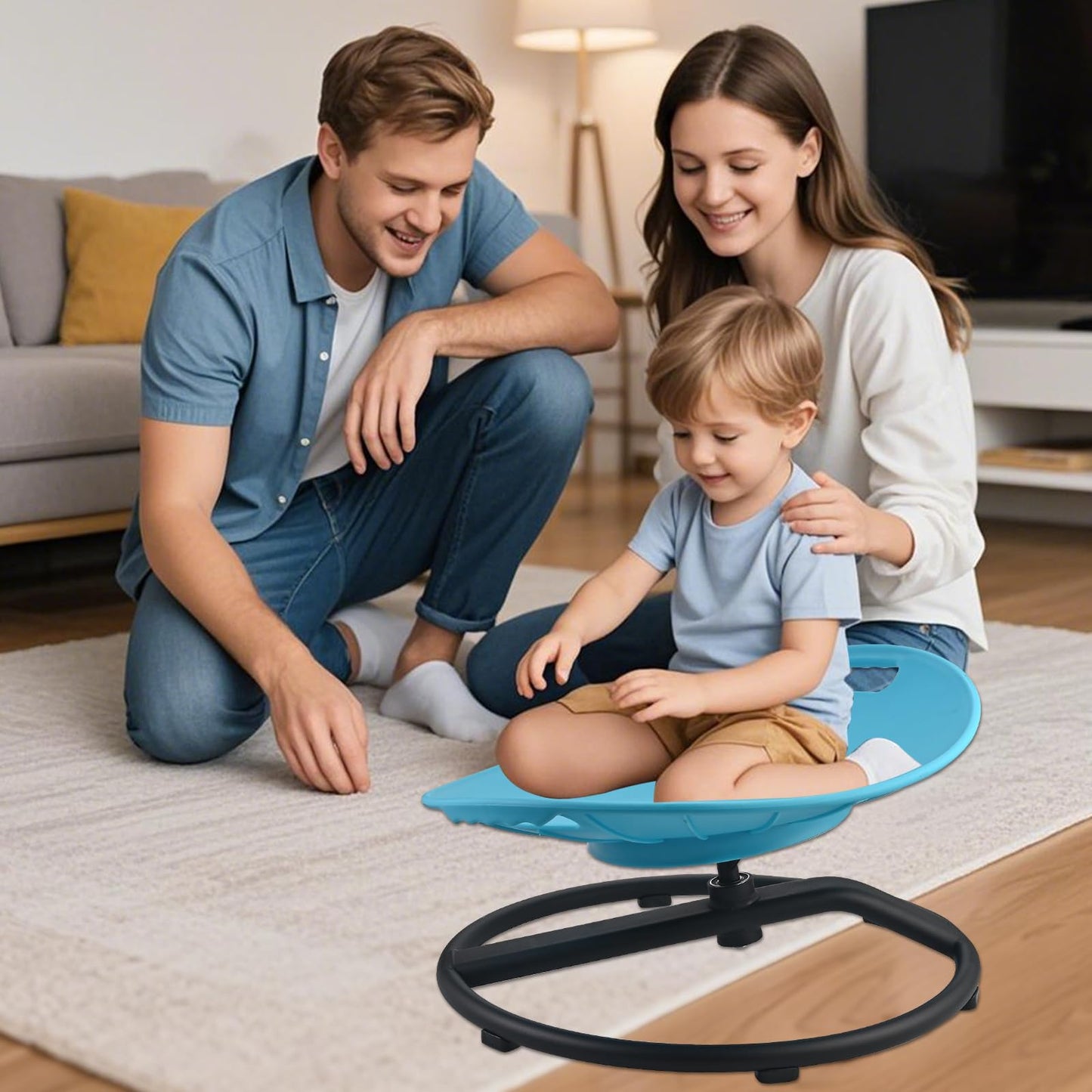 Casuenia Spinning Chair for Autistic Kids, Sensory Swivel Chair with Safety Handles, 330LBS Weight Capacity, Spinning Toy for Kids Autism & ADHD Age 3+, Sensory Product for Body Balance
