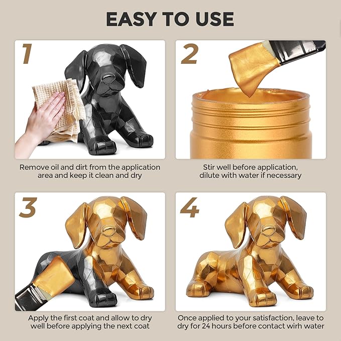 Nicpro Acrylic Paint Metallic Gold, 33.8oz/1000ml Large Gold Leaf Paint
