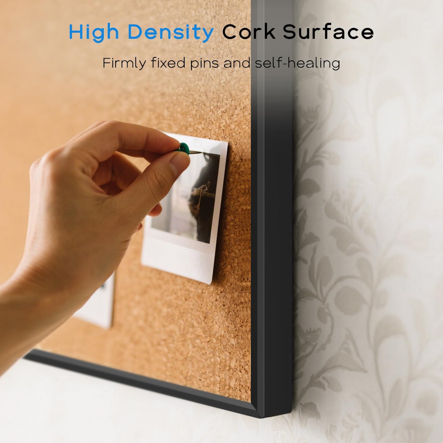 QUEENLINK White Board Cork Board Combo, 36'' x 24'', Magnetic Dry Erase Board and Pin Board for Wall, Black Aluminum Frame Bulletin Board for Home Office School with Accessories