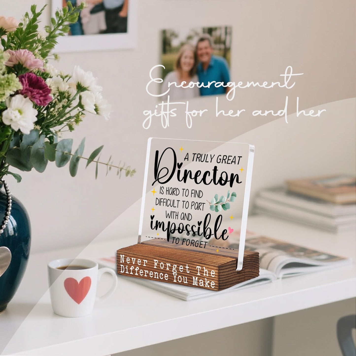 A Truly Great Director Gift Acrylic Desk Sign, Thank You Appreciation Gifts for Director Boss Leader Retiremen Christmas Birthday Office Desk Decor Decorative Signs Plaque YTT21