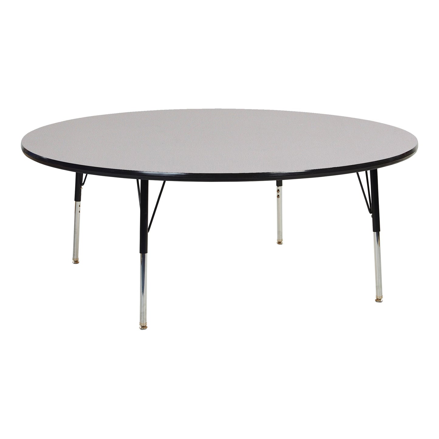 Norwood Commercial Furniture Adjustable Height Classroom Activity Table for Kids & Adults, Round Activity Table for School and Home, 60" D x 60" W x 30" H, Gray/Black