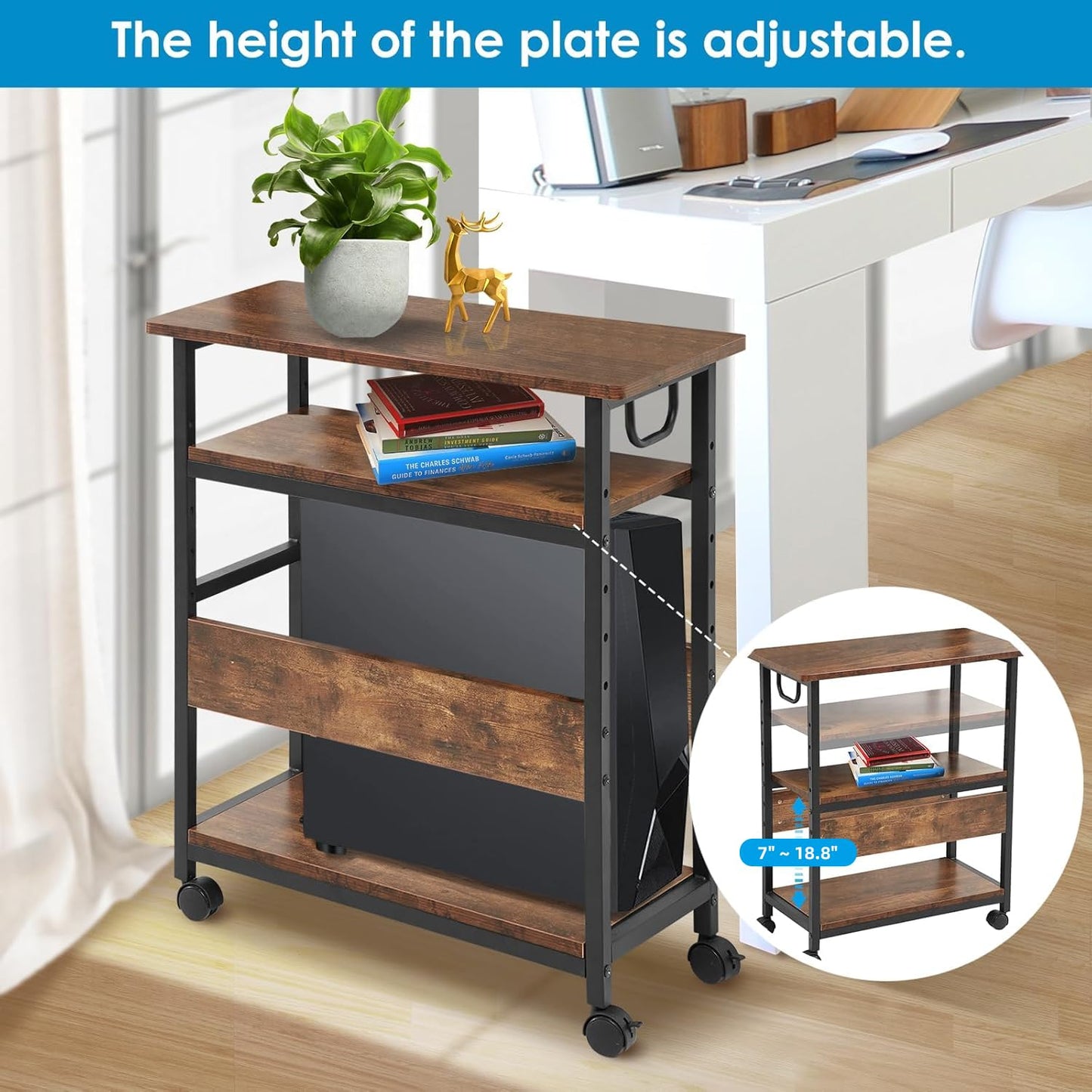 TooCust Computer Tower Stand Bundle with Printer Stand