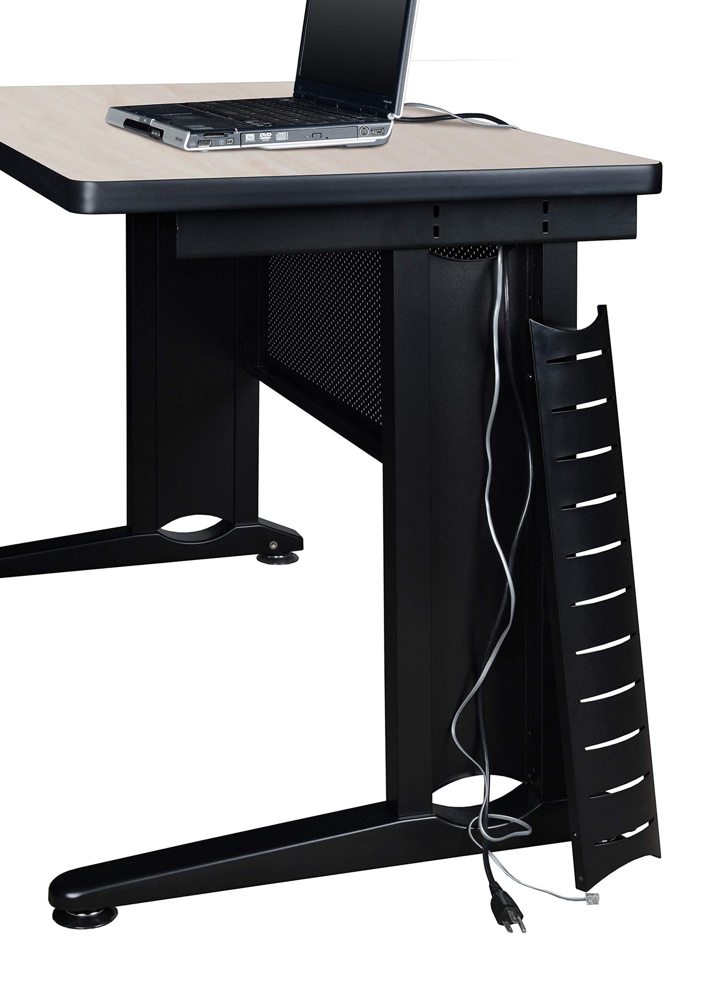 Regency Fusion 66 x 30 in. Teachers Desk with Double Pedestal Drawer Unit- Maple