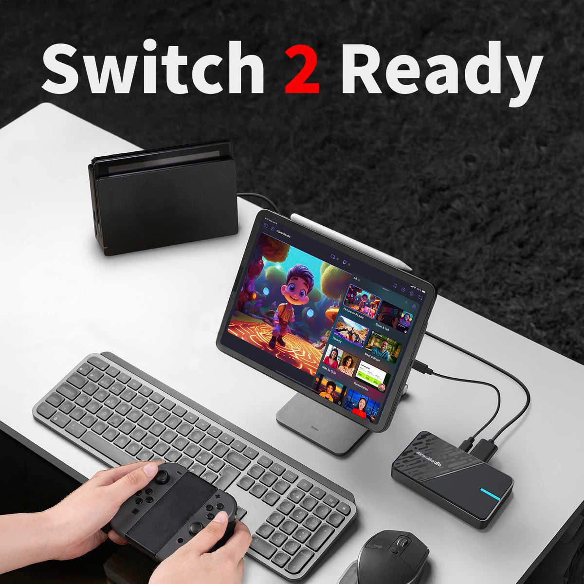 AVerMedia Capture Card for Streaming, 4K60 HDR Passthrough, 1080p60 Video Recording, Ultra-Low Latency Game Streaming for Switch 2, Xbox, PS5, PC on Twitch, OBS, Win11, Mac - StreamLine MINI+ GC311G2