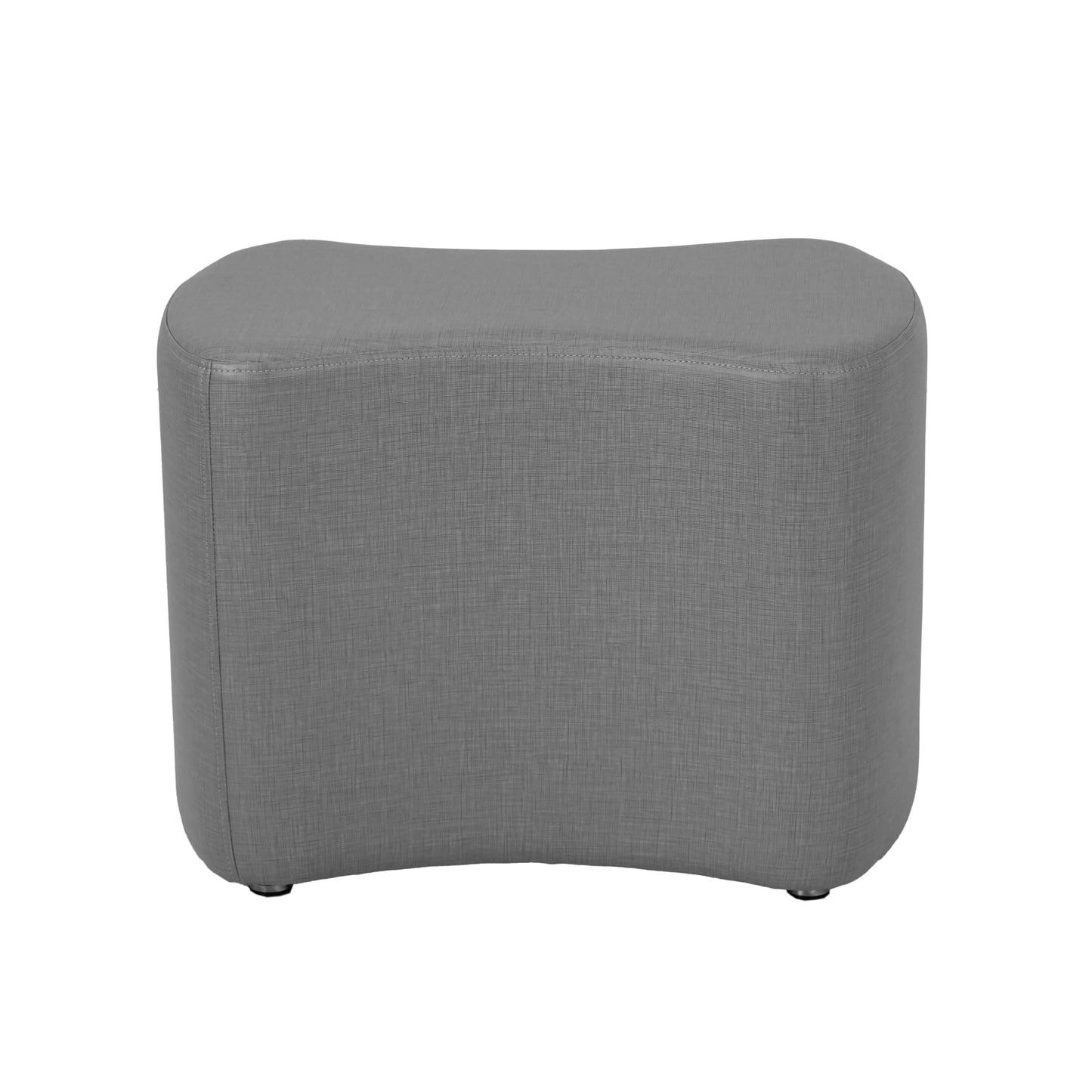 FDP Pro Series Bowtie Accent Ottoman (18" Height) Hand Upholstered Commercial Furniture for Hotel Lobby, Office, Restaurant, Home Collaborative and Configurable Seating - Slate Gray Crosshatch