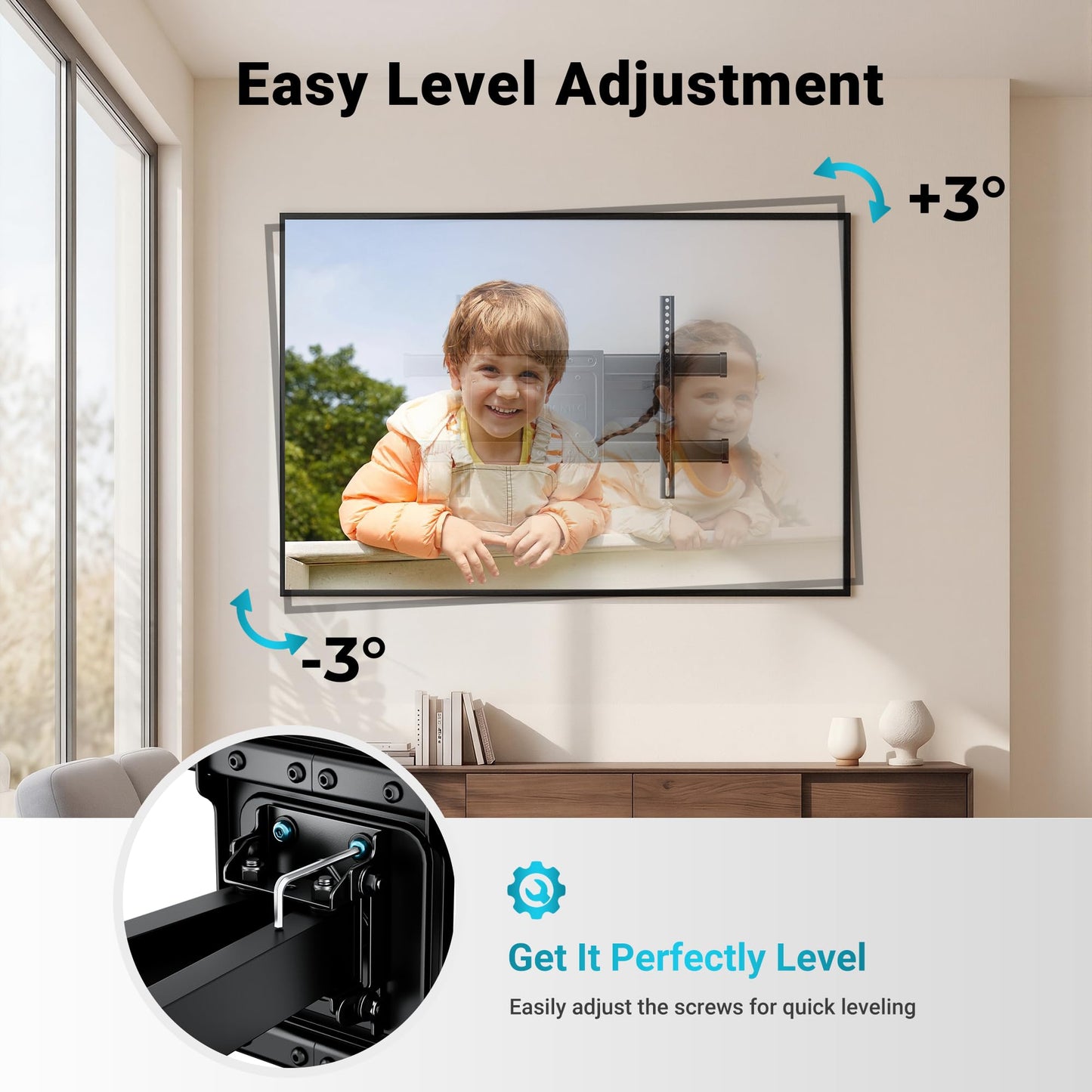 BONTEC Full Motion TV Wall Mount for 37-85 Inch TVs, Hold up to 132lbs, Heavy Duty Swivel Tilt TV Mount, Articulating Dual Arm Wall Mount TV Bracket, Max VESA 600x400mm, Fits 16" Wood Studs