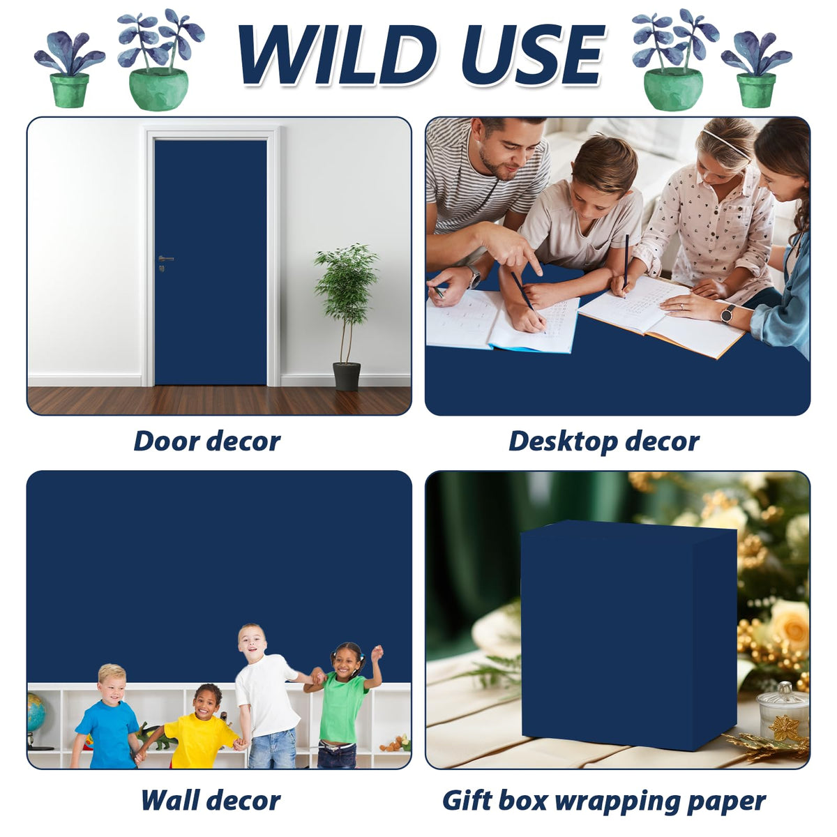 Navy Blue Bulletin Board Paper Roll Navy Blue Bulletin Board Background Paper Back to School Classroom Decoration Poster for Art Craft DIY Projects Home Office Classroom Party Supplies 17.7in x 20ft