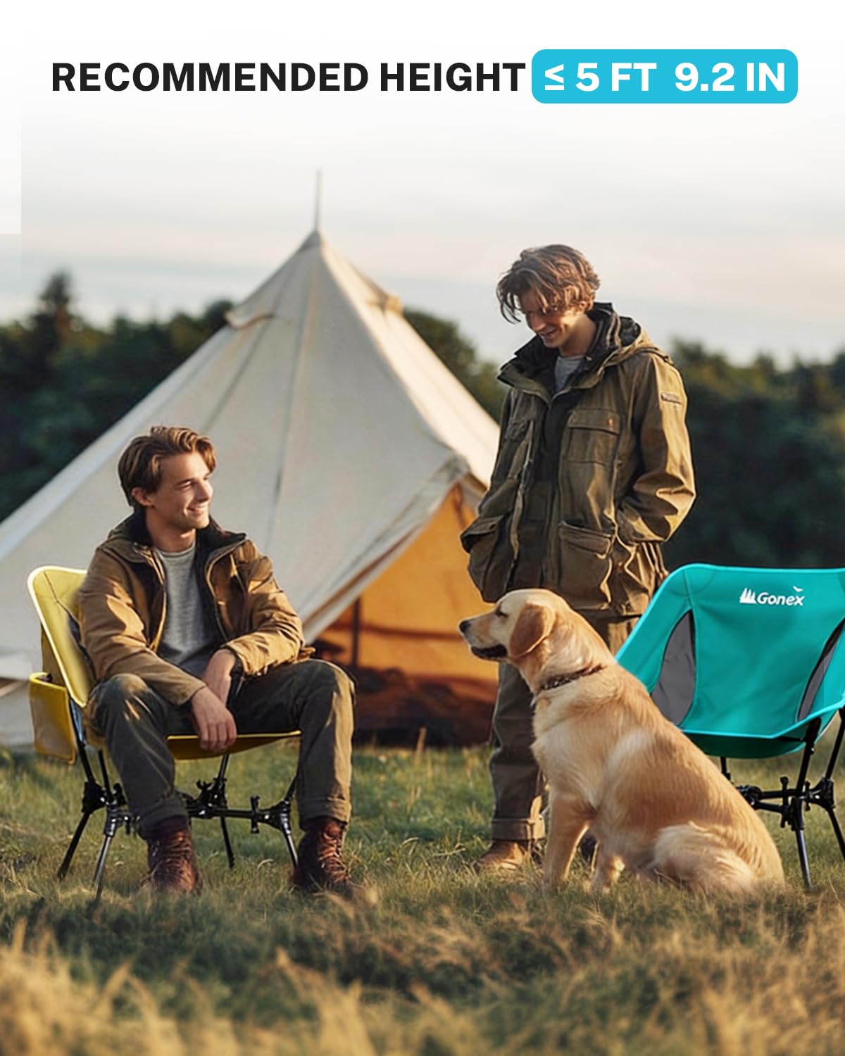 Gonex Portable Camping Chair, The 5th Gen Ultralight Compact Backpacking Foldable Lightweight Folding Chair for Outdoor Camp Hiking Beach Picnic Concert, Supports 330lbs (Lake Green, 1 PCS)
