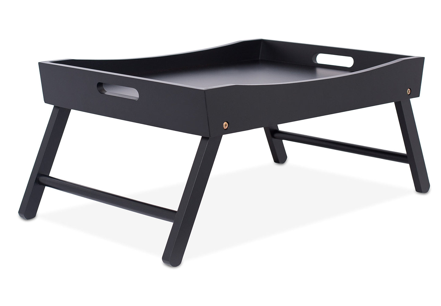BIRDROCK HOME Wood Bed Tray for Eating, Folding Lap Desk with Handles, Black