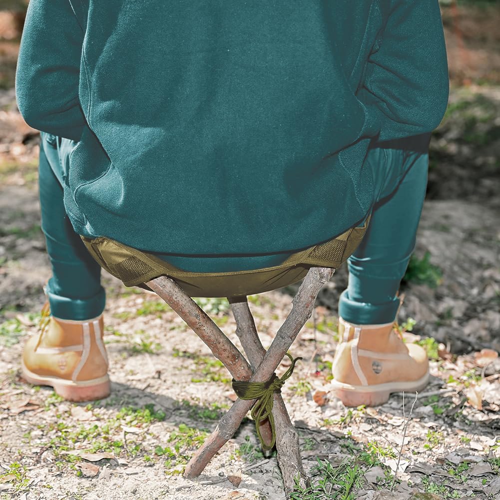 Tripod Stool Cloth Chair, Mini Folding Camping Stool Portable 3 Legs Super Compact Canvas Seat for Outdoor Walking Hiking Fishing Picnic Travel Beach BBQ Gardening Lawn Strap Backpacking Lightweight
