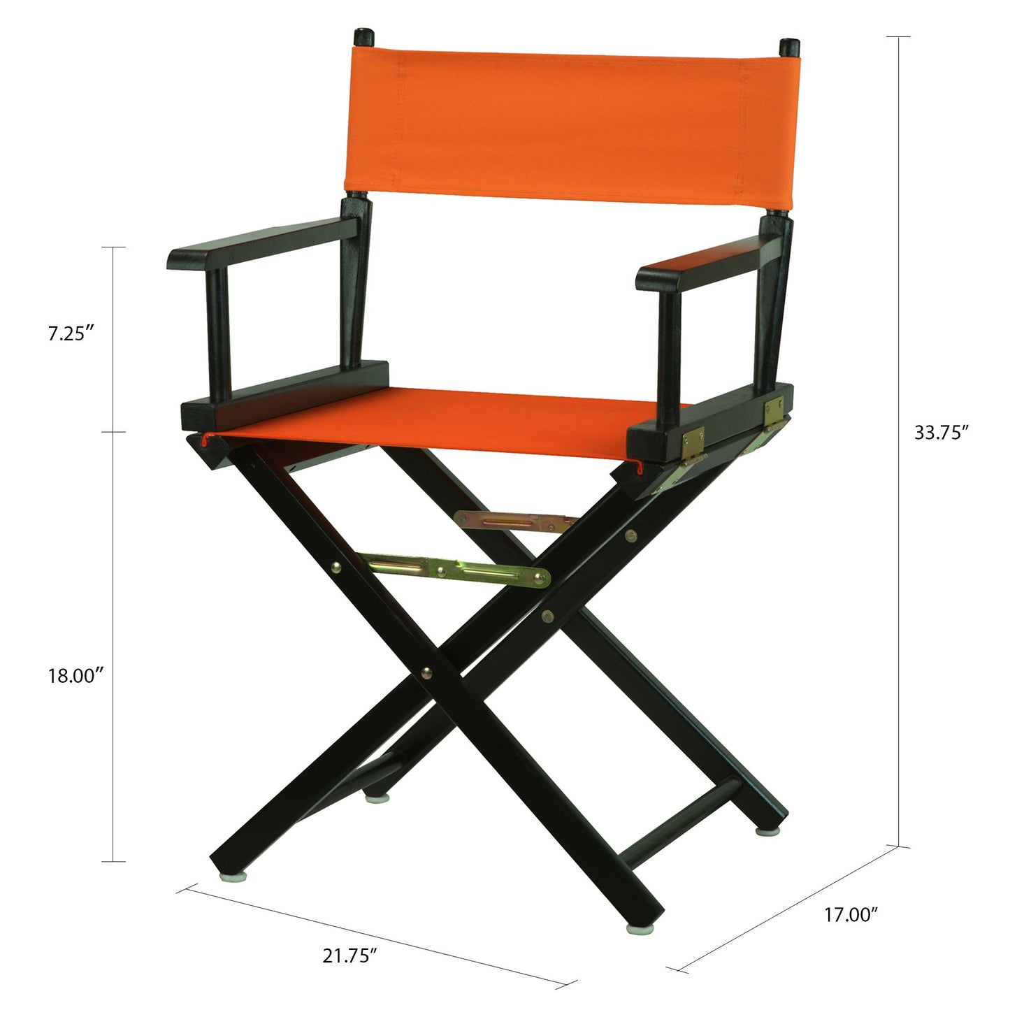 Casual Home 18" Director's Chair Black Frame with Tangerine Canvas