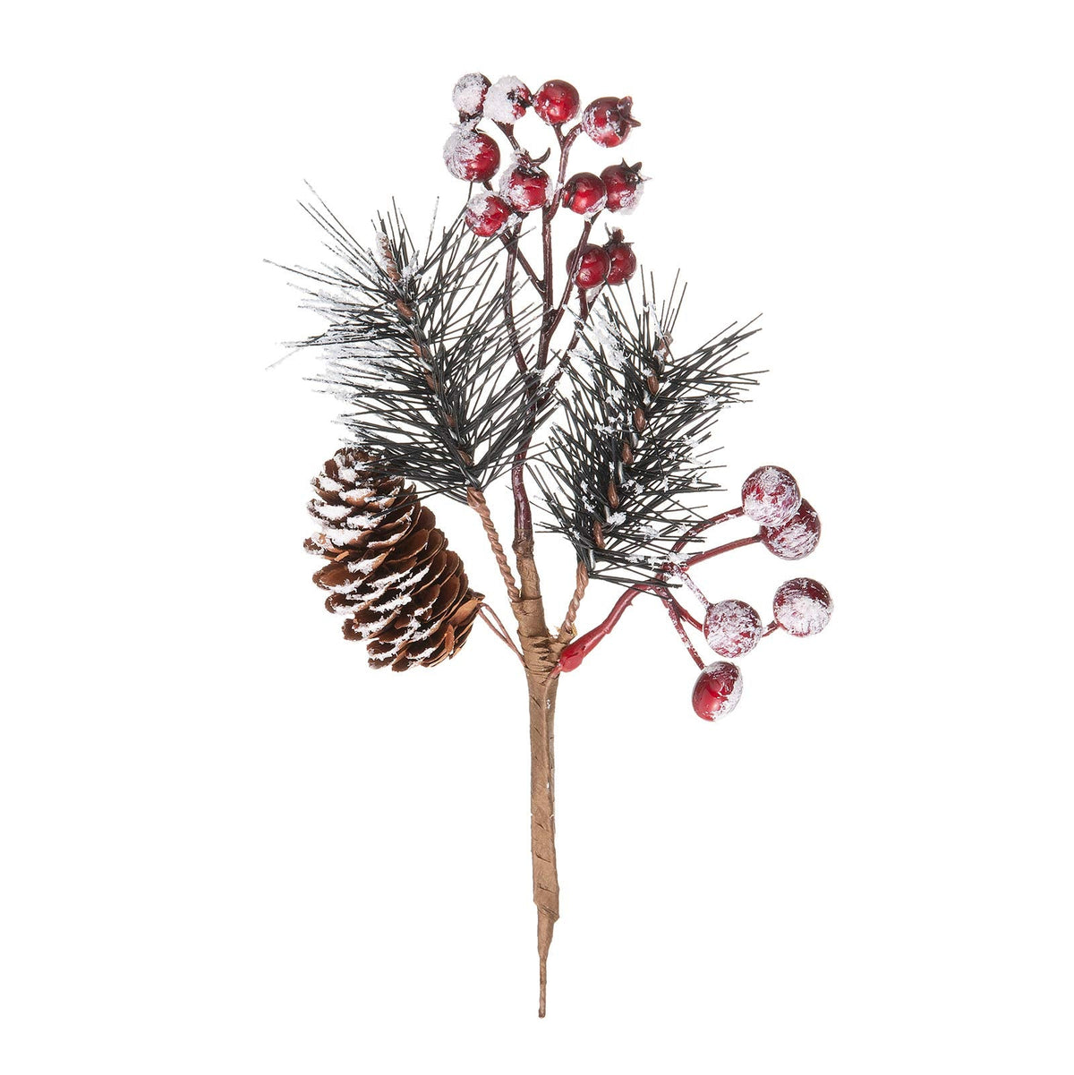 Crafare12-16 Inch Large Artificial Christmas Tree Picks 12 Styles Assorted Holly Picks Stems with Pinecones Leaves for Xmas Tree Filler Floral Arrangement Winter Holiday Season Décor