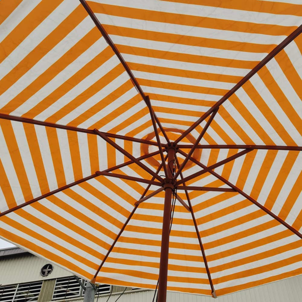 LSLYTQ 2.7M Striped Patio, Outdoor Umbrella Patio Market Table Umbrella, Solid Wooden Pole, 8 Ribs,Outdoor Sun Shade For Garden, Lawn, Deck, Backyard&Pool good