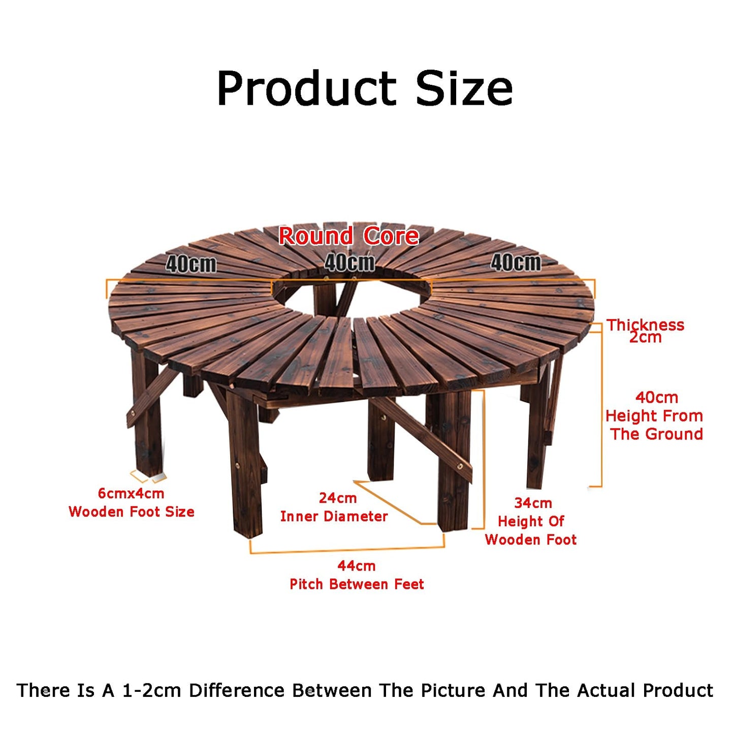 Curved Wooden Garden Bench Set - Semi-Circular Fan-Shaped Outdoor Seating for Patio, Yard & Lawn - Stylish and Comfortable Benches Included