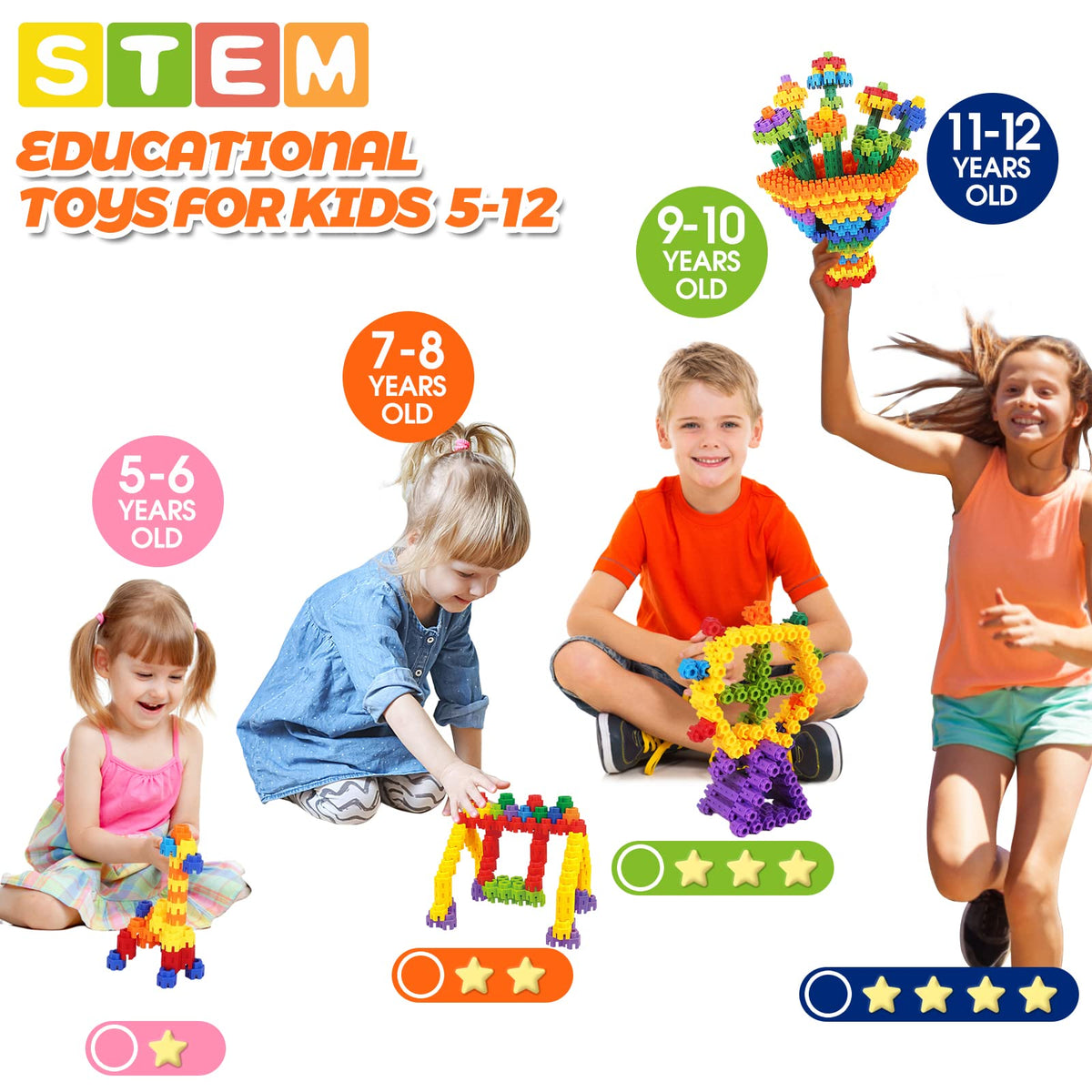 Chichalk Hexagonal Building Blocks 160 Piece, STEM Toys Building Sets Kids Building Toys for 5+ Year Old Boys Girls, Educational Kids Toys Connecting Toys Preschool Classroom Must Haves Birthday Gifts